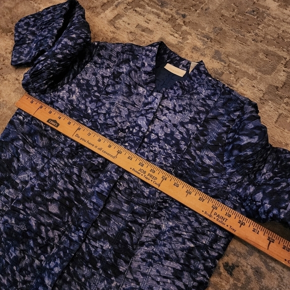 Chico's ruched blue zip blazer jacket - Picture 12 of 17